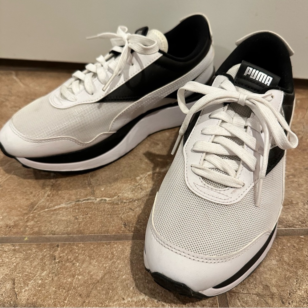 Puma White and Black Athletic Shoes